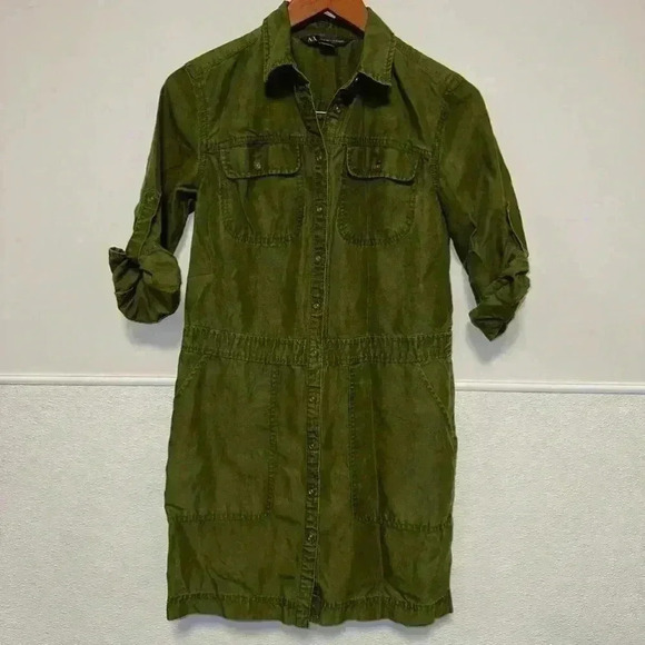 Armani Exchange Green Button Down Dress Size 2 - Picture 3 of 15